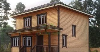 Двухэтажный дом из бруса в Верхней Пышме от Строй-Врх - строительство от 136331 руб.