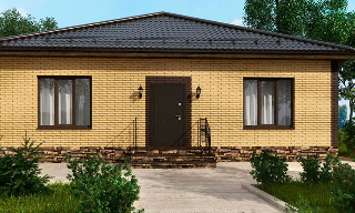 Проекты одноэтажных домов из кирпича | Строй-Врх - Верхняя Пышма от 3671 рублей