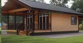 Проект одноэтажного дома из бруса с террасой - Строительство в Верхней Пышме от Строй-Врх от 136331 руб.